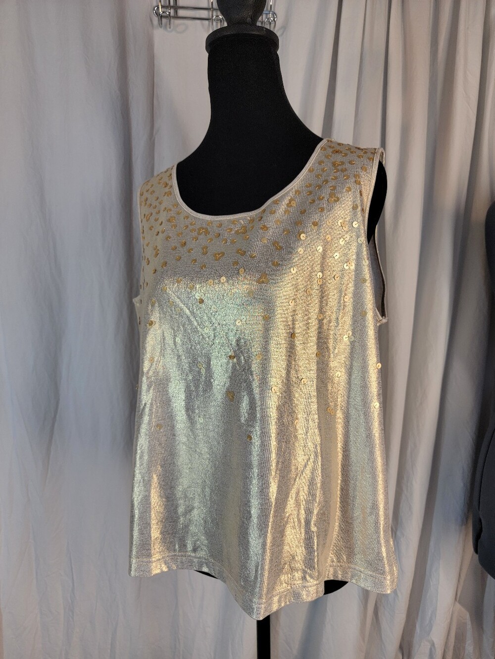 DG2 Metallic Gold Sequin Tank Top